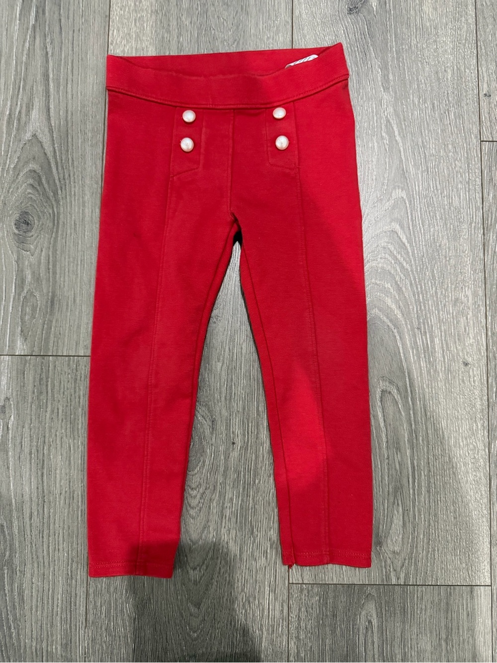 Janie and Jack girls Red Knit Sailor Ponte Leggings size 3